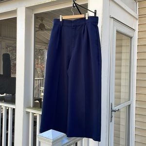 Abercrombie & Fitch navy wide leg trousers